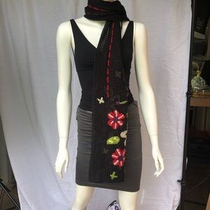 Lucky Brand Crocheted and Embroidered Wrap/ Shawl